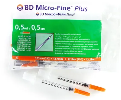 BD Мicro-Fine Plus 0.5 мл с иглой 0.33 х 12.7 мм - Оптом