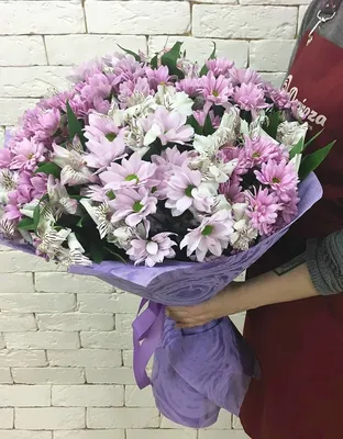 Хризантема букет с розой №524 - 🌹 Цветы Новосибирск заказ: