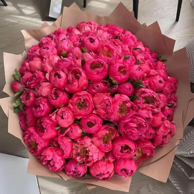 Букет из 101 розовых пион : Цветландия — круглосуточная доставка цветов в  Казахстане