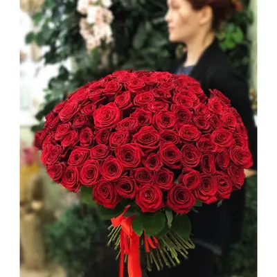 101 красная роза 50 см доставка в Сургуте | Bgsurgut.ru
