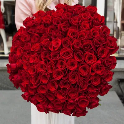 101 красная роза 50 см Эквадор- купить в СПб с доставкой в интернет  магазине \"Цветочкин\"