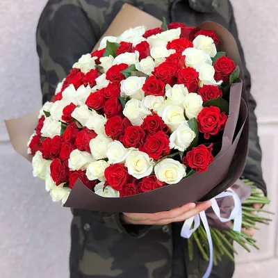 Букет из 101 розы микс (50 см) купить в Москве недорого с доставкой