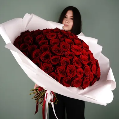 101 роза (50 см) крупная красная