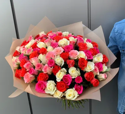 101 красная роза Родус 50 см | купить недорого | доставка по Москве и  области