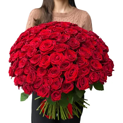 101 белая и красная роза 50 см
