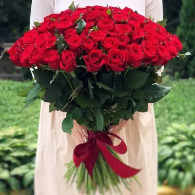 Купить Букет из 101 розы ( 50 см ) Розовая с доставкой по Москве