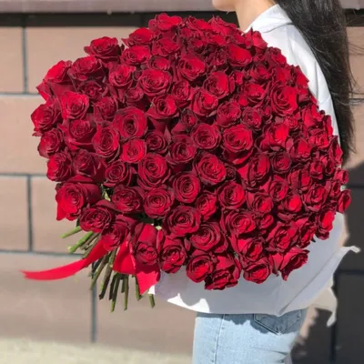 101 красная роза 60 см | купить недорого | доставка по Москве и области