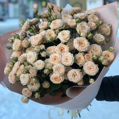 15 белых кустовых роз - купить в Москве по цене 5190 р - Magic Flower