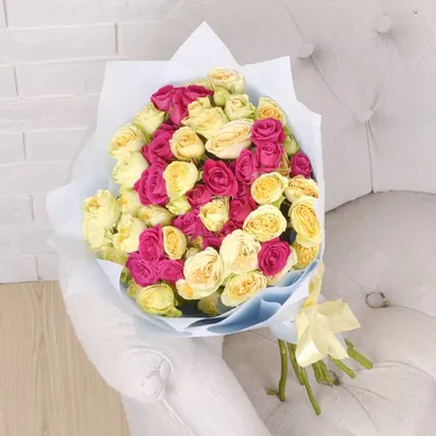 Букет 15 пионовидных кустовых роз Силва Пинк купить за 5 990 руб. с  круглосуточной доставкой | Мосцветторгком