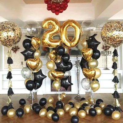 20 шаров хром на грузике | Букет шаров