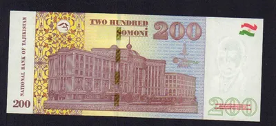 Tajikistan, 200 Somoni, 2021, UNC, p21c-PMG 64 | Green Apple Müzayede