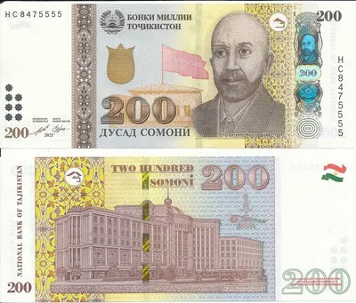 Tajikistan 200 Somoni, 2021, UNC, P-NEW | eBay