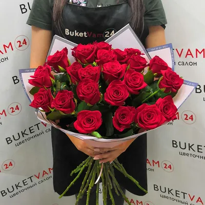 Букет 21 белая роза крафт купить в Челябинске с доставкой - «Makilove»