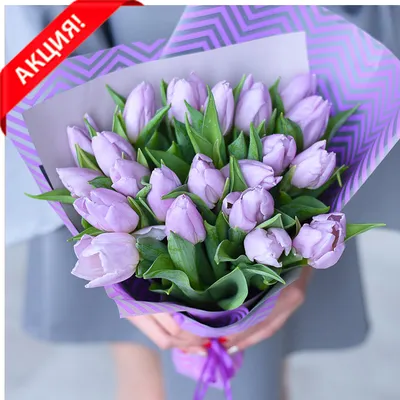 Букет из 21 тюльпана №584 - 🌹 Цветы Новосибирск заказ: