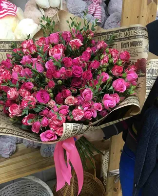 25 розовых кустовых роз Babby Follies купить недорого | доставка по Москве  и области | Roza4u.ru