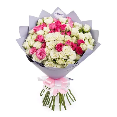 25 кустовых роз в упаковке, артикул F1144833 - 9490 рублей, доставка по  городу. Flawery - доставка цветов в