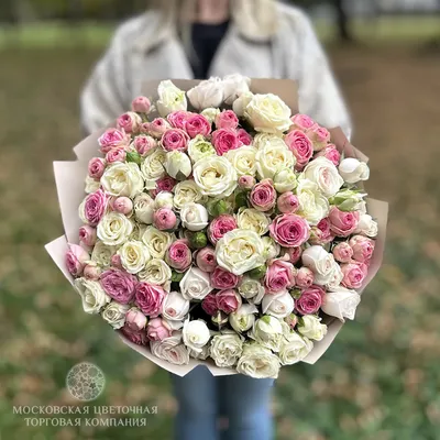 Букет из 25 кустовых роз Лидия 50 см - Арт. 4254