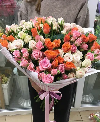 25 розовых кустовых роз - купить недорого с доставкой | Roza4u.ru