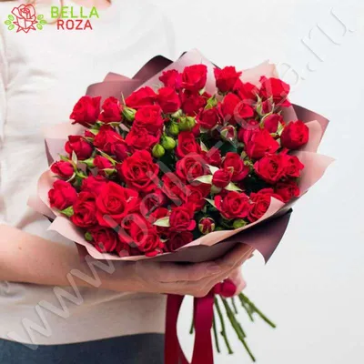 Розовые кустовые розы 25 шт. купить за 7500 руб. в Пензе с доставкой