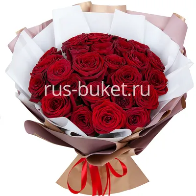 Букет из 25 розовых роз 40 см» - купить в Омске за 6 410 руб