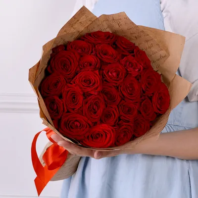 Букет из 25 красных роз 40 см купить в Химках за 3490 руб. - «Флора Москва»
