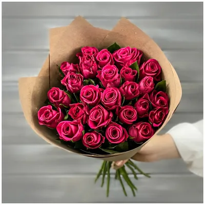 Букет из 25 красных роз (40 см.) в упаковке купить в Барнауле | Розы  недорого оптом розница