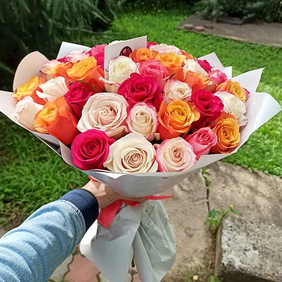 25 оранжевых роз 40 см - заказать в интернет-магазине «La Bouquet»