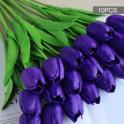 5 шт., искусственные цветы тюльпана 33 см | AliExpress