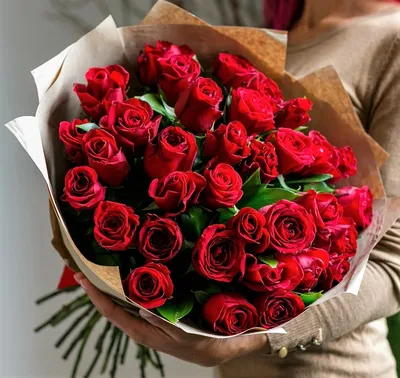 Букет 35 красных роз высотой 150см купить с доставкой в СПб