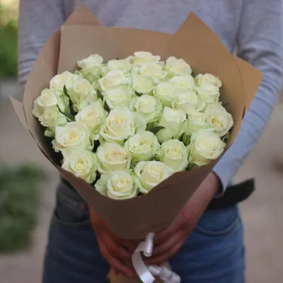 Букет из пионовидных роз Вайт Охара - заказать доставку цветов в Москве от  Leto Flowers