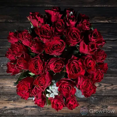 Красные розы - Букет 39 роз 70 см с оформлением