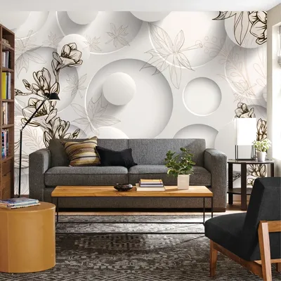 Фотообои 3d на стену шары с нарисованными бежевыми цветами, обои на заказ,  3D фотообои, декор стен, для гостиной, кухни, спальни | AliExpress