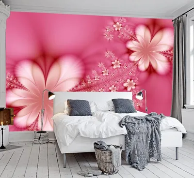 ᐉ Фотообои 3D флизелиновые цветочные для спальни/зала/кухни Цветочный узор