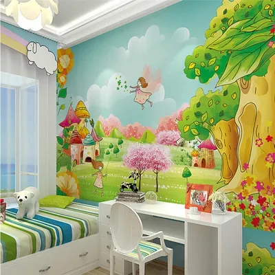 3d обои для детской комнаты, с рисунком из аниме | AliExpress