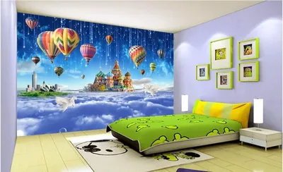 Фотообои на заказ, 3d обои для детской комнаты, звезда, замок, воздушный  шар, декор, живопись, 3d настенные обои для стен 3 d | AliExpress