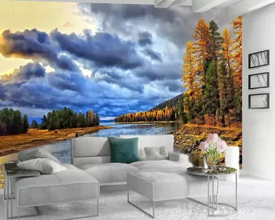 Современные Фотообои 3d Обои Wall Papers Home Decor Красивые River Forest  Scenery HD Улучшенный Интерьер Украшения 3d Обои От 3 675 руб. | DHgate