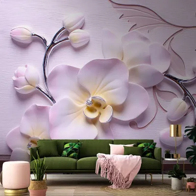 Фотообои 3d узор: розовые орхидеи dec-2108 купить в Украине |  Интернет-магазин Walldeco.ua