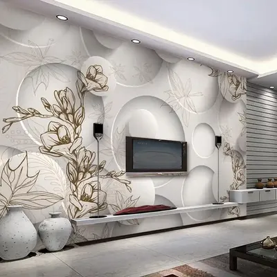 изготовленные на заказ фото обои современные 3d стереоскопический цветок  магнолии круг настенные обои для гостиной диван тв фон стены| Alibaba.com