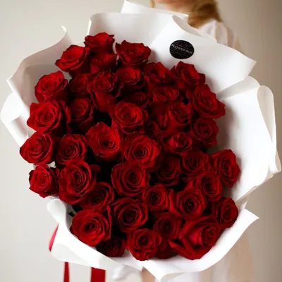 41 розовая роза в букете за 9 390 руб. | Бесплатная доставка цветов по  Москве