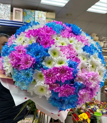 Букет из 51 сиреневой хризантемы - купить в Москве по цене 12990 р - Magic  Flower