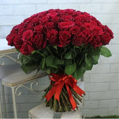 1️⃣ 51 роза 50 см – купить в Алматы | Голландские, местные