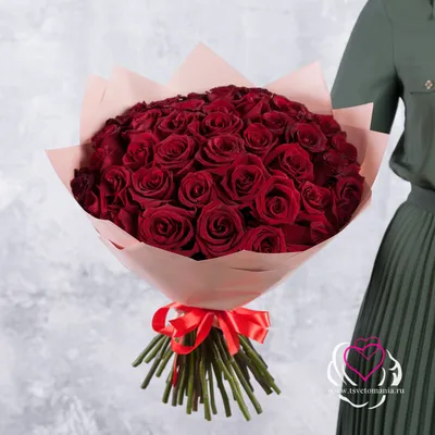 Букет 51 роза яркий микс 50 см | купить недорого | доставка по Москве и  области