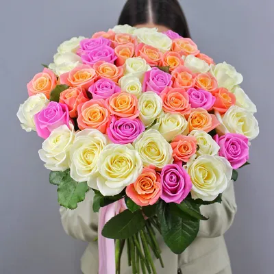 51 красная роза 50 см Эквадор- купить в СПб с доставкой в интернет магазине  \"Цветочкин\"