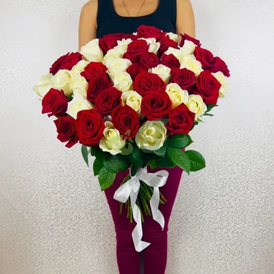 51 роза Эквадор 60 см доставка в Кемерово | Buklavka42.ru