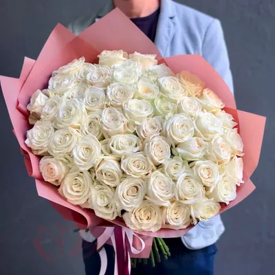 51 красно-белая роза (60 см) заказать с доставкой в Челябинске - салон  «Дари Цветы»
