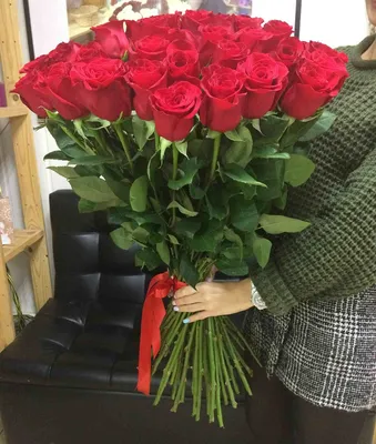 51 красная роза 70 см | купить недорого | доставка по Москве и области