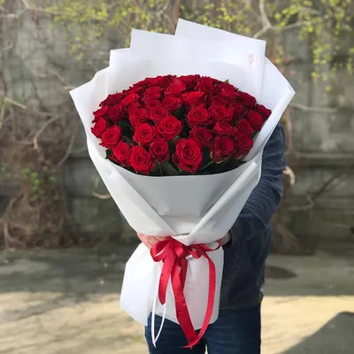 Букет 51 красная роза Маричка, 70 см купить в Киеве: цена, заказ, доставка  | Магазин «Камелия»