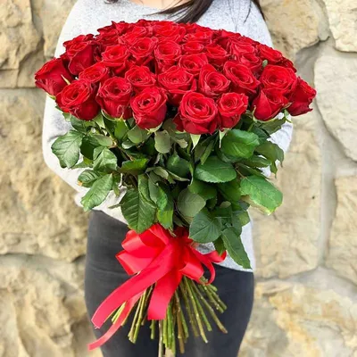 101 красная роза 70 см | доставка по Москве и области