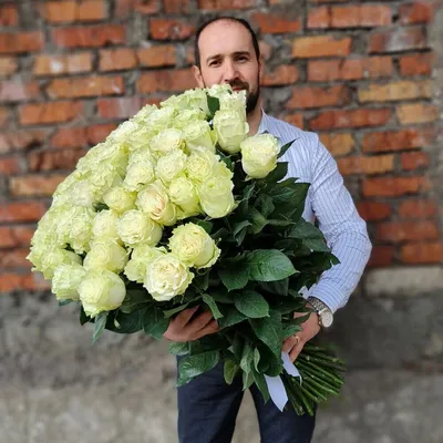 Гигант-букет из 51 высокой розы 80-90 см