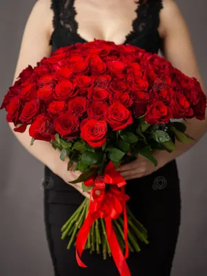 51 красная роза Эвер Ред 80 см | купить букет недорого | доставка по Москве  и области